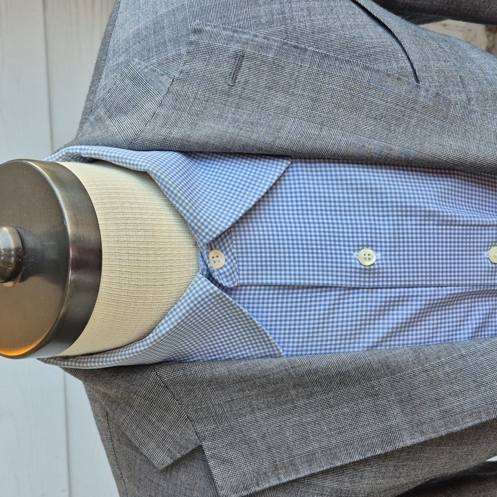 SUITSUPPLY Lazio Grey Modest Plaid S110s Wool Mens Sz‎ 36 S Slim Cut Sport Coat - Picture 2 of 9